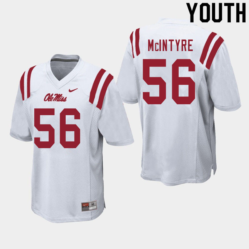 Youth #56 Reece McIntyre Ole Miss Rebels College Football Jerseys Sale-White